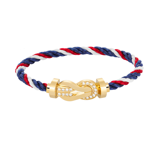 ˇStella JewelryˇCHANCE LARGE 8 FIGURE BUCKLE HALF DIAMOND BRACELET GOLD