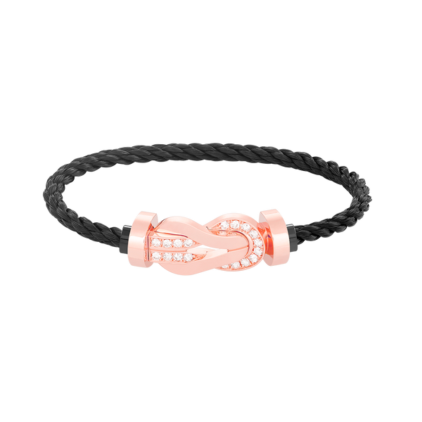 ˇStella JewelryˇCHANCE LARGE 8 FIGURE BUCKLE HALF DIAMOND BRACELET ROSE GOLD