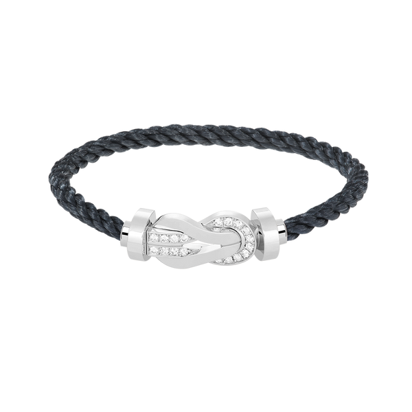 ˇStella JewelryˇCHANCE LARGE 8 FIGURE BUCKLE HALF DIAMOND BRACELET SILVER
