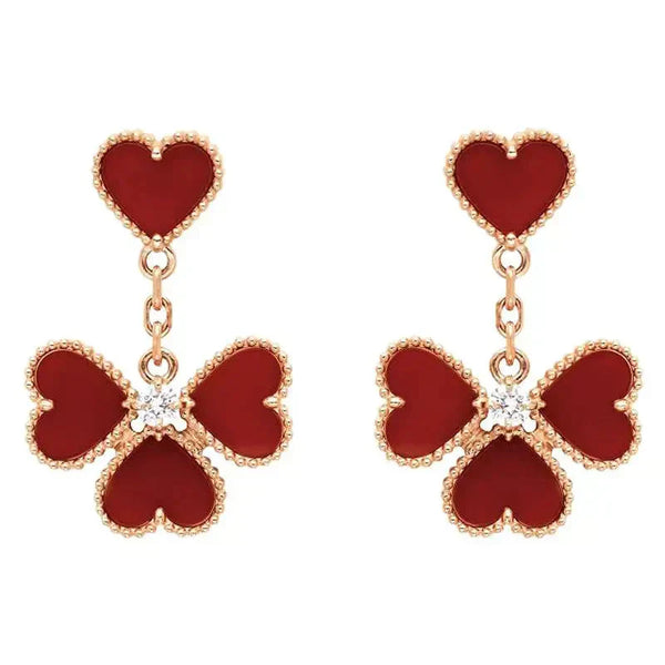 ˇStella JewelryˇOhrringe mit süßem Klee und Karneol