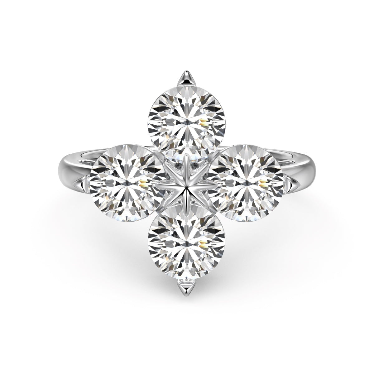 ˇStella JewelryˇFour-Leaf Clover Eight-Pointed Star Ring