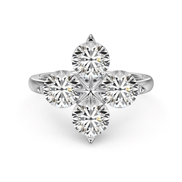 ステラジュエリー 四つ葉のクローバーと八芒星のリング