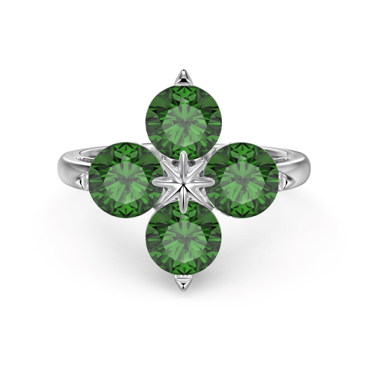 ˇStella JewelryˇFour-Leaf Clover Eight-Pointed Star Ring