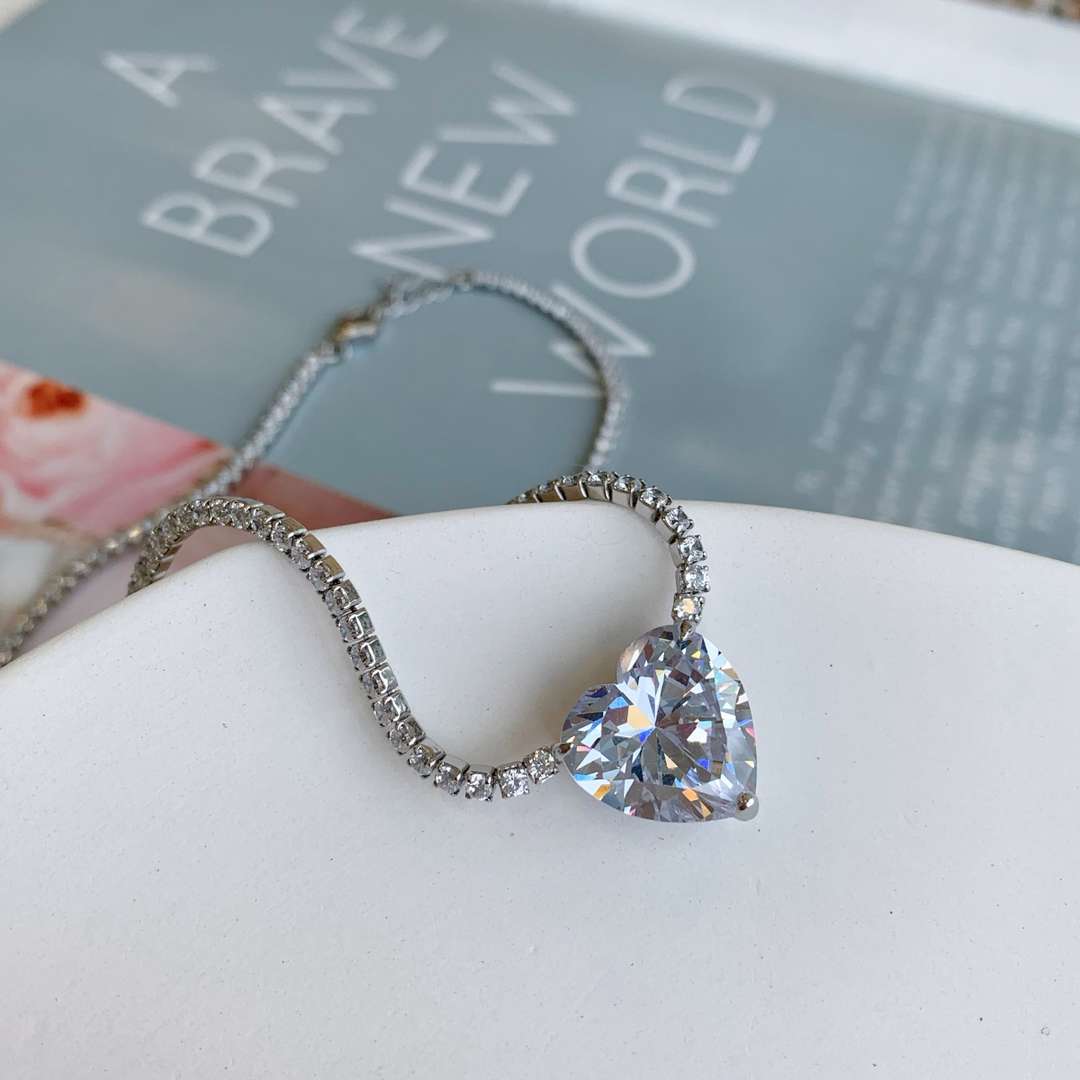 ˇStella JewelryˇVersatile Colorful Sweet Heart-Shaped Tennis Necklace