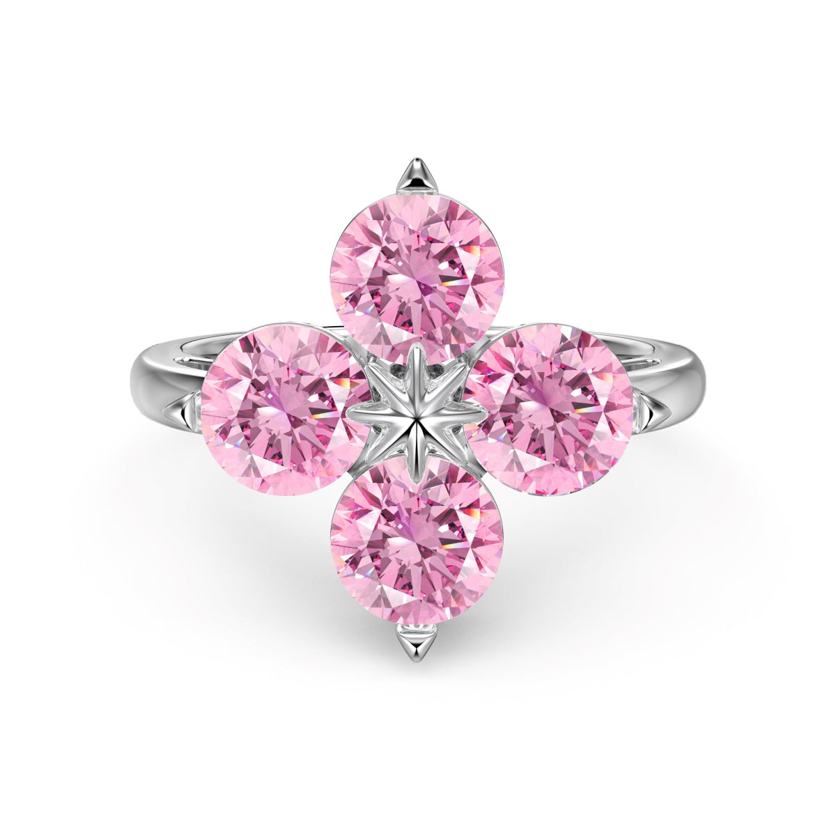 ˇStella JewelryˇFour-Leaf Clover Eight-Pointed Star Ring