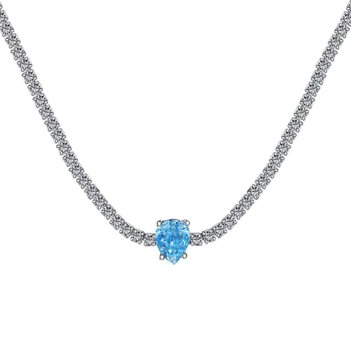 ˇStella JewelryˇUnique Pear Cut Tennis Necklace