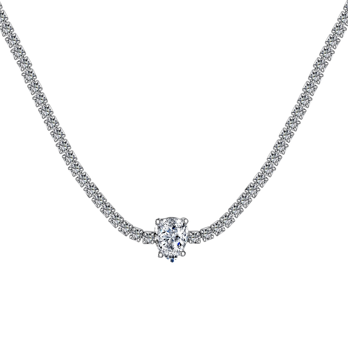 ˇStella JewelryˇUnique Pear Cut Tennis Necklace