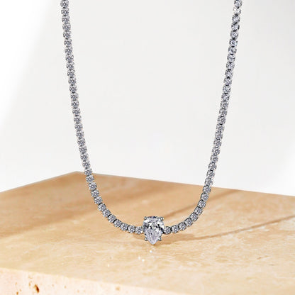 ˇStella JewelryˇUnique Pear Cut Tennis Necklace