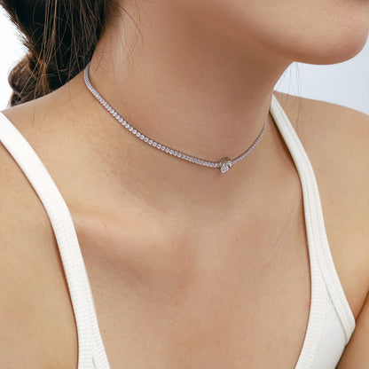 ˇStella JewelryˇUnique Pear Cut Tennis Necklace