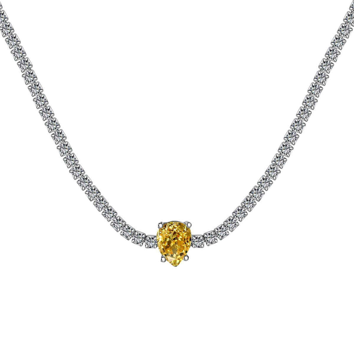 ˇStella JewelryˇUnique Pear Cut Tennis Necklace