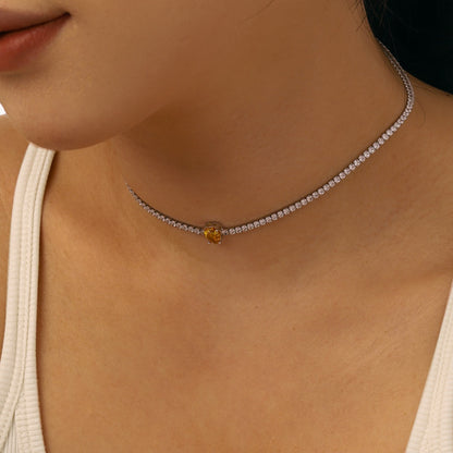 ˇStella JewelryˇUnique Pear Cut Tennis Necklace