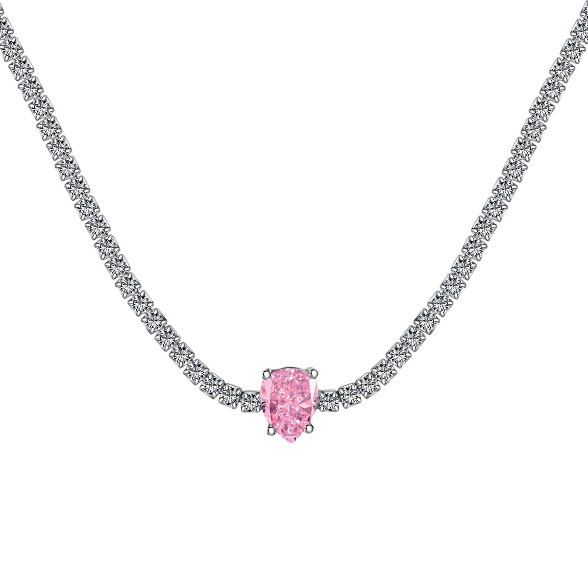 ˇStella JewelryˇUnique Pear Cut Tennis Necklace