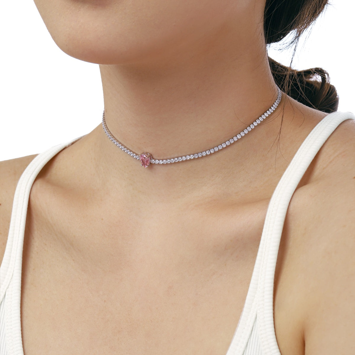 ˇStella JewelryˇUnique Pear Cut Tennis Necklace