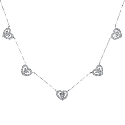 ˇStella JewelryˇSparkling Five Heart Necklace