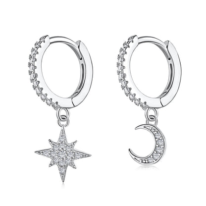 ˇStella JewelryˇStar and Moon Asymmetric Earrings