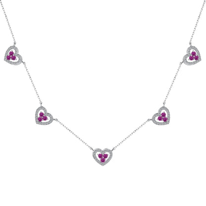 ˇStella JewelryˇSparkling Five Heart Necklace