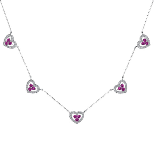 ˇStella JewelryˇSparkling Five Heart Necklace
