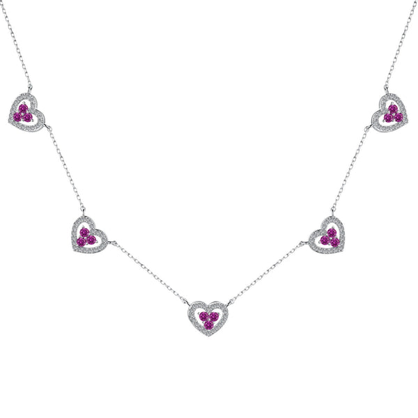 ˇStella JewelryˇFunkelnde Halskette mit fünf Herzen