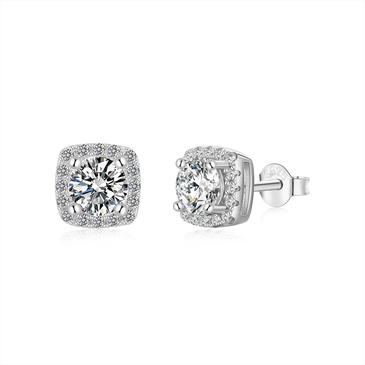 ˇStella JewelryˇClassic Round Center Stone Stud Earrings
