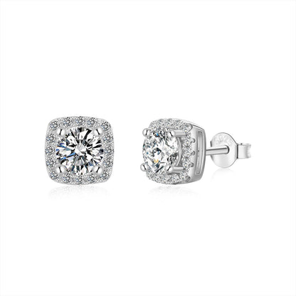 ˇStella JewelryˇClassic Round Center Stone Stud Earrings