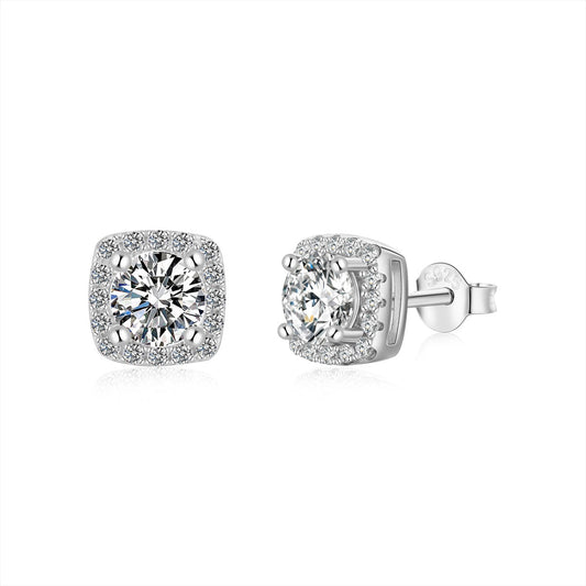 ˇStella JewelryˇClassic Round Center Stone Stud Earrings