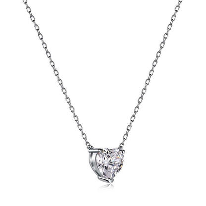 ˇStella JewelryˇHeart Shape Main Stone Pendant Collarbone Necklace