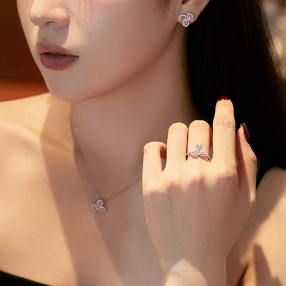 ˇStella JewelryˇElegant Flower Shape Pear Cut Necklace