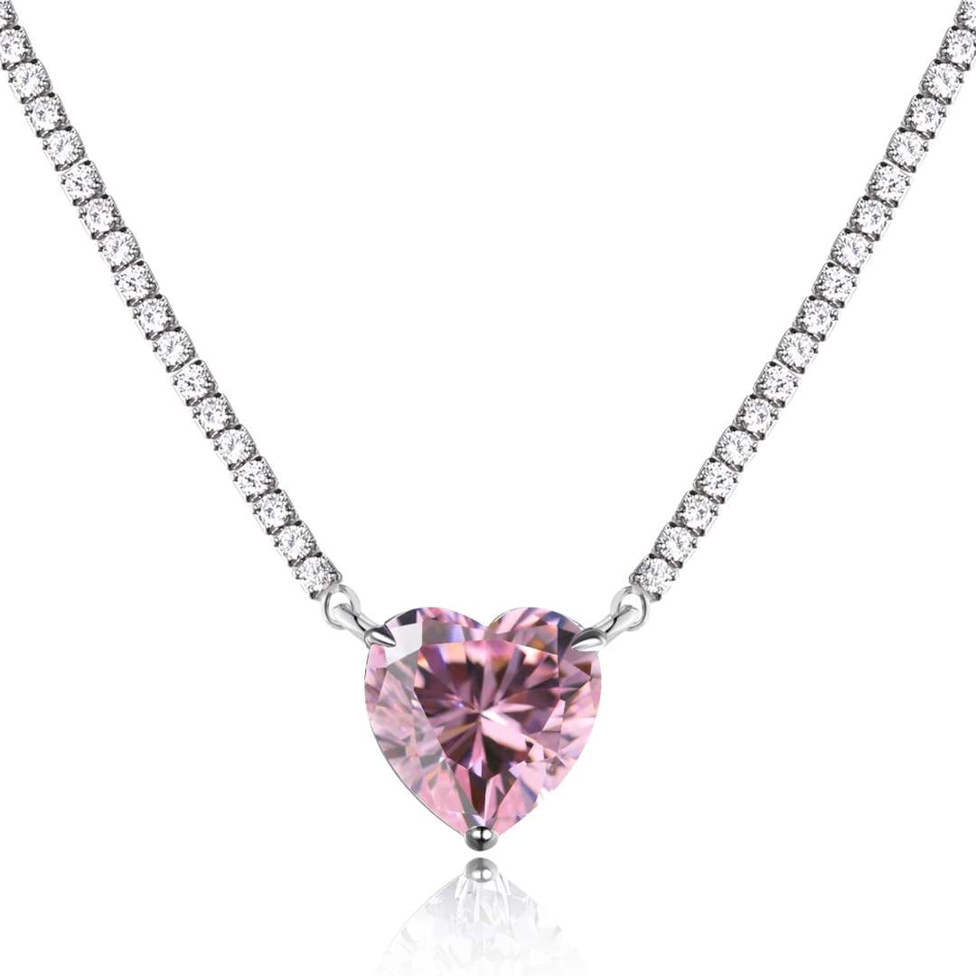ˇStella JewelryˇVersatile Colorful Sweet Heart-Shaped Tennis Necklace