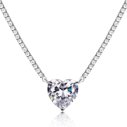 ˇStella JewelryˇVersatile Colorful Sweet Heart-Shaped Tennis Necklace