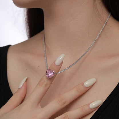 ˇStella JewelryˇVersatile Colorful Sweet Heart-Shaped Tennis Necklace