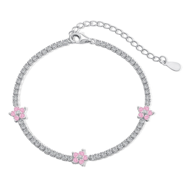 ˇStella JewelryˇFunkelndes Tennisarmband in Blumenform