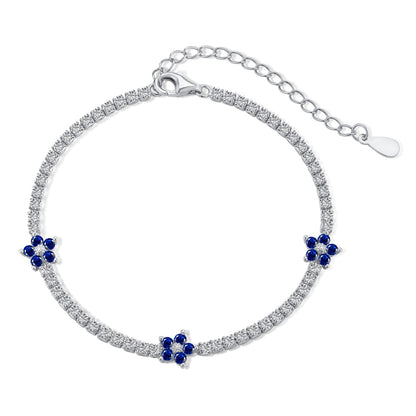 ˇStella JewelryˇSparkling Flower Shape Tennis Bracelet