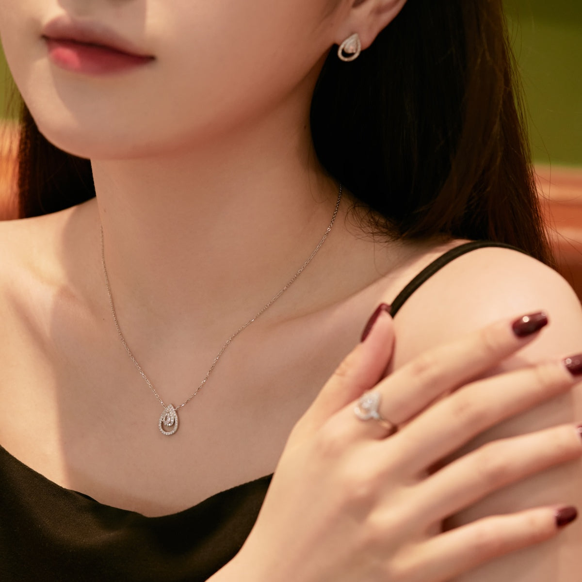 ˇStella JewelryˇSparkling Delicate Water Drop Shape Daily Earrings