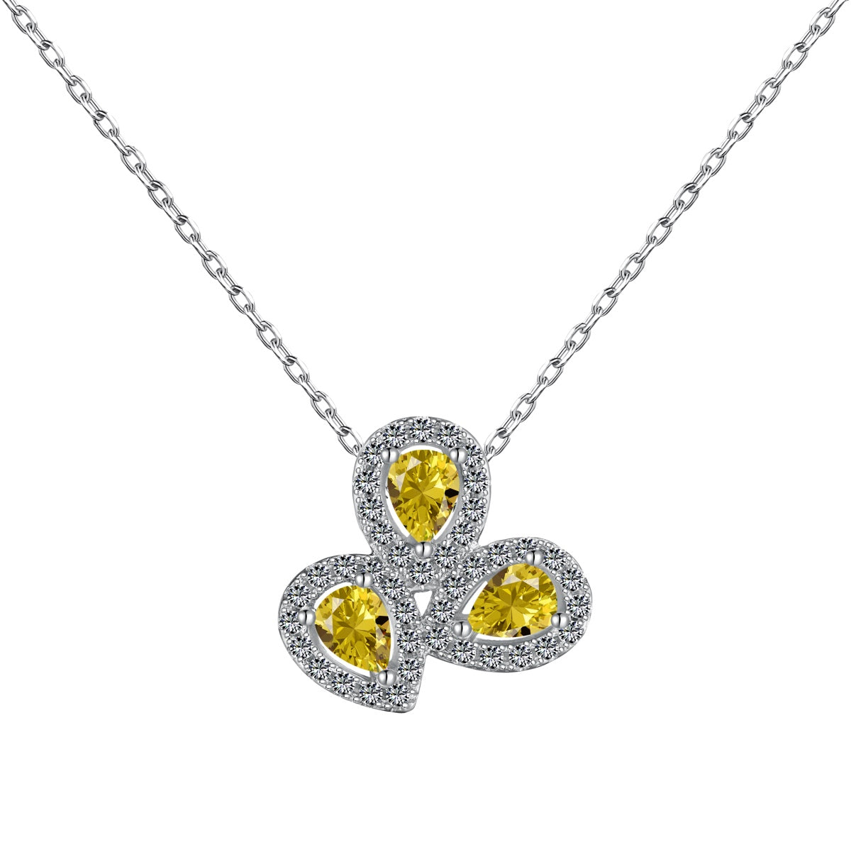 ˇStella JewelryˇElegant Flower Shape Pear Cut Necklace