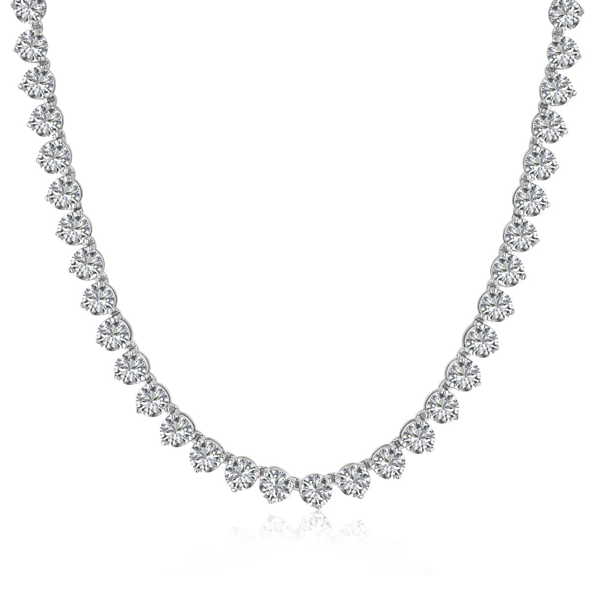 ˇStella JewelryˇOrnate Heart Cut Tennis Necklace