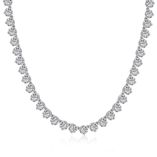 ˇStella JewelryˇOrnate Heart Cut Tennis Necklace