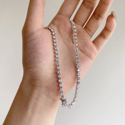 ˇStella JewelryˇOrnate Heart Cut Tennis Necklace