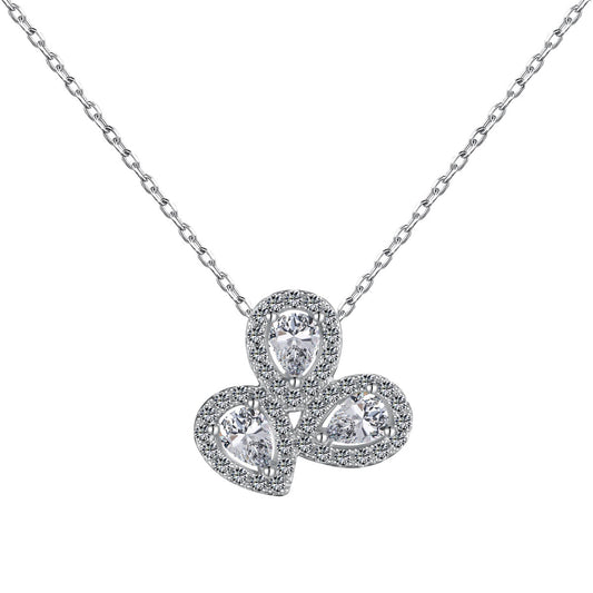 ˇStella JewelryˇElegant Flower Shape Pear Cut Necklace