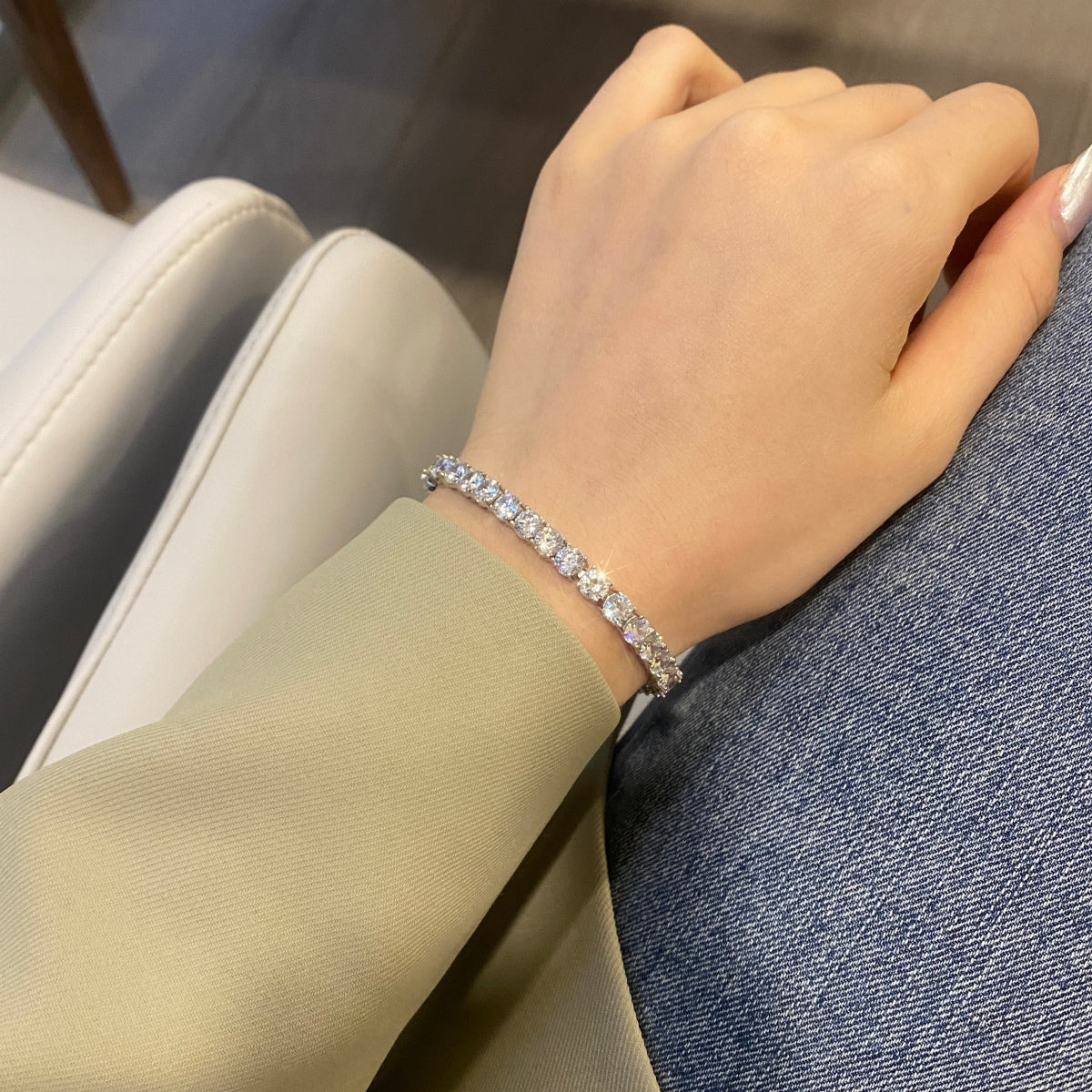 ˇStella JewelryˇOrnate Sparkling Round Cut Wedding Bracelet