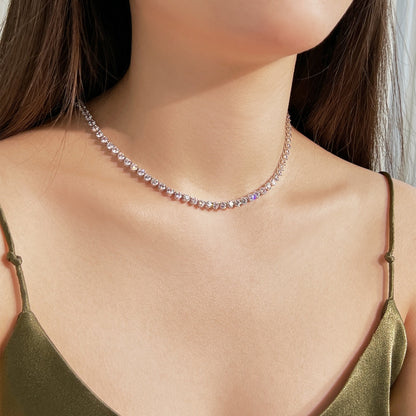 ˇStella JewelryˇOrnate Heart Cut Tennis Necklace