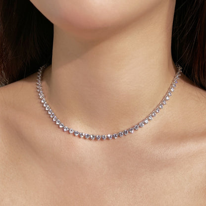 ˇStella JewelryˇOrnate Heart Cut Tennis Necklace