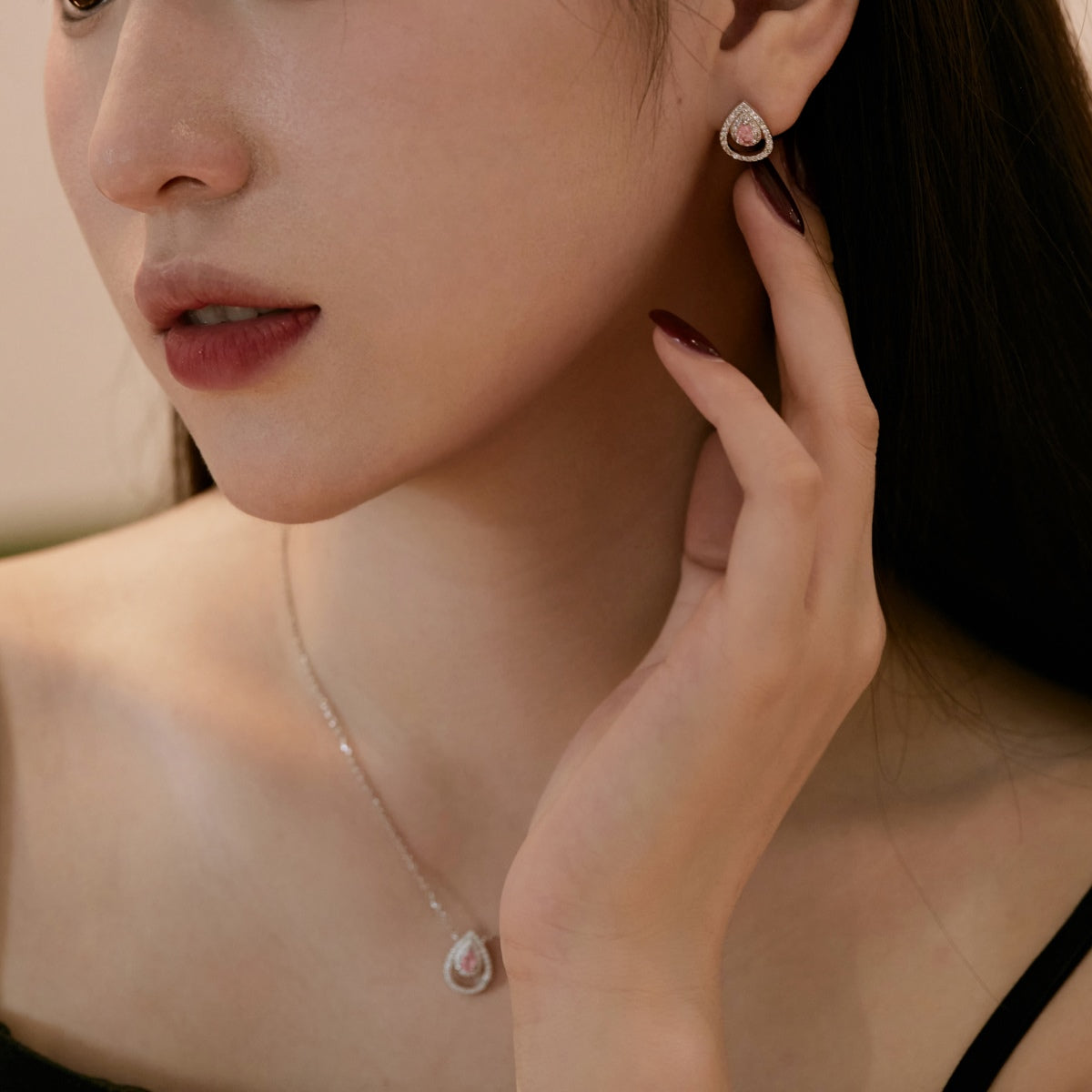 ˇStella JewelryˇSparkling Delicate Water Drop Shape Daily Earrings