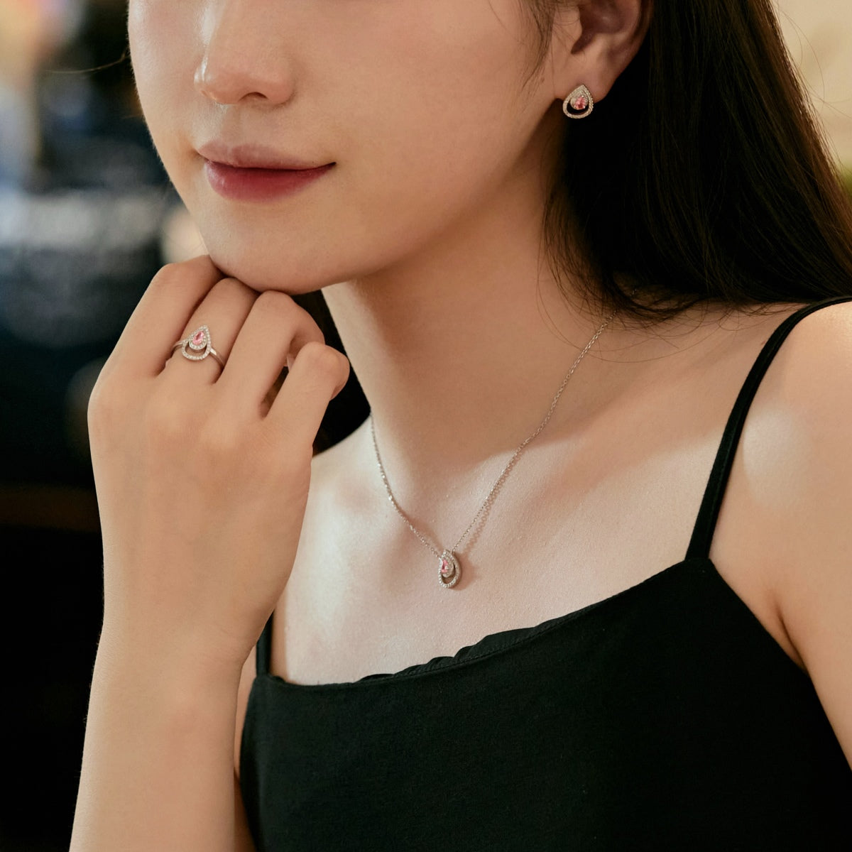 ˇStella JewelryˇSparkling Delicate Water Drop Shape Daily Earrings