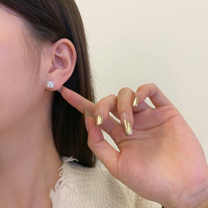 ˇStella JewelryˇClassic Round Center Stone Stud Earrings