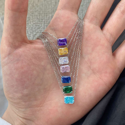 ˇStella JewelryˇLuxurious Square Shape Colorful Necalack