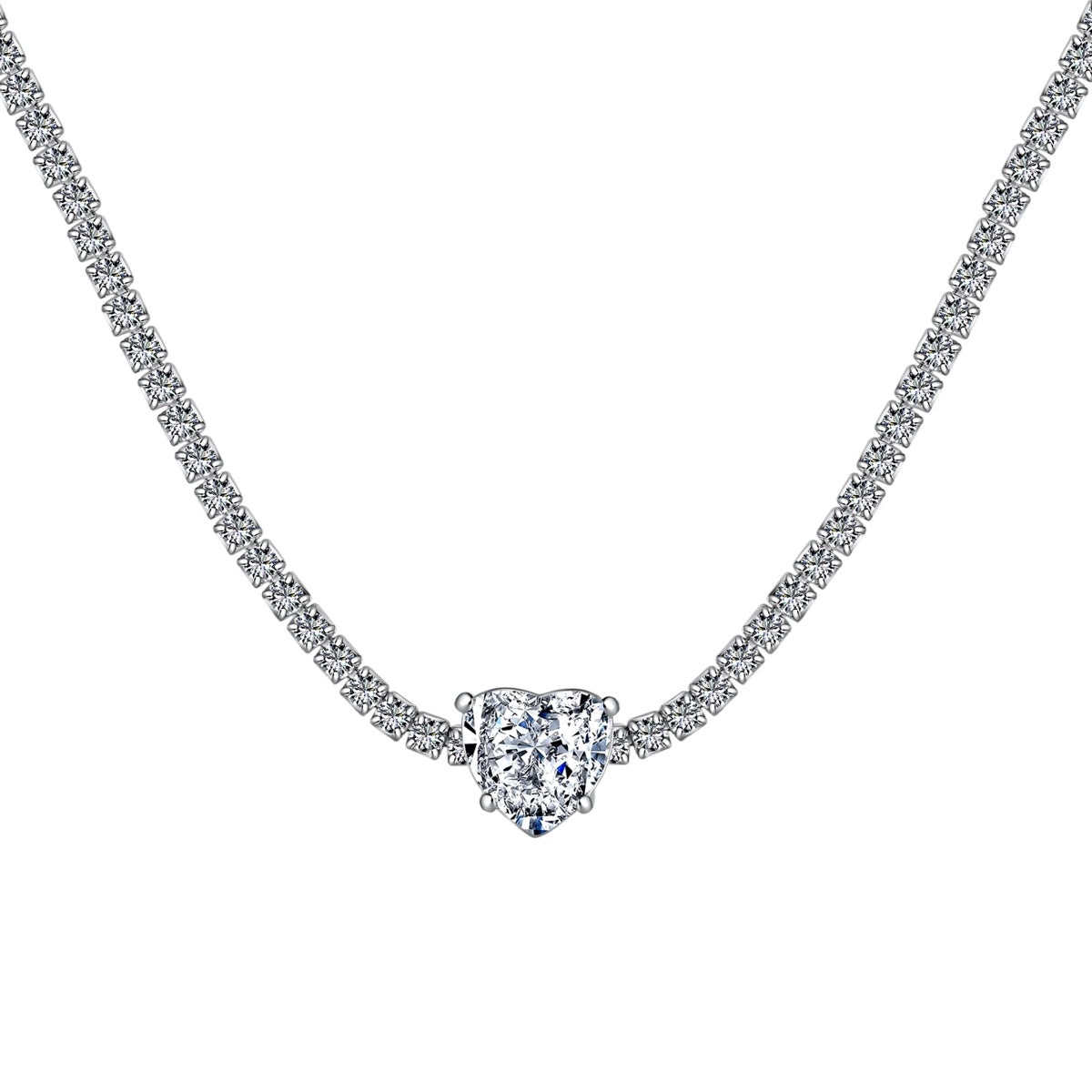 ˇStella JewelryˇSparkling Tennis Heart Cut Necklace