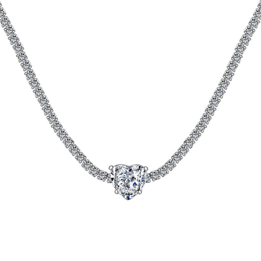 ˇStella JewelryˇSparkling Tennis Heart Cut Necklace