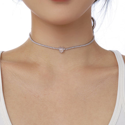 ˇStella JewelryˇSparkling Tennis Heart Cut Necklace