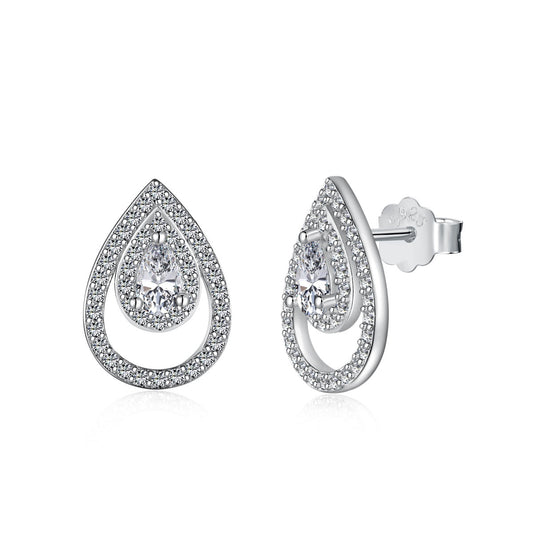 ˇStella JewelryˇSparkling Delicate Water Drop Shape Daily Earrings
