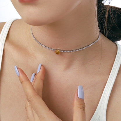 ˇStella JewelryˇSparkling Tennis Heart Cut Necklace